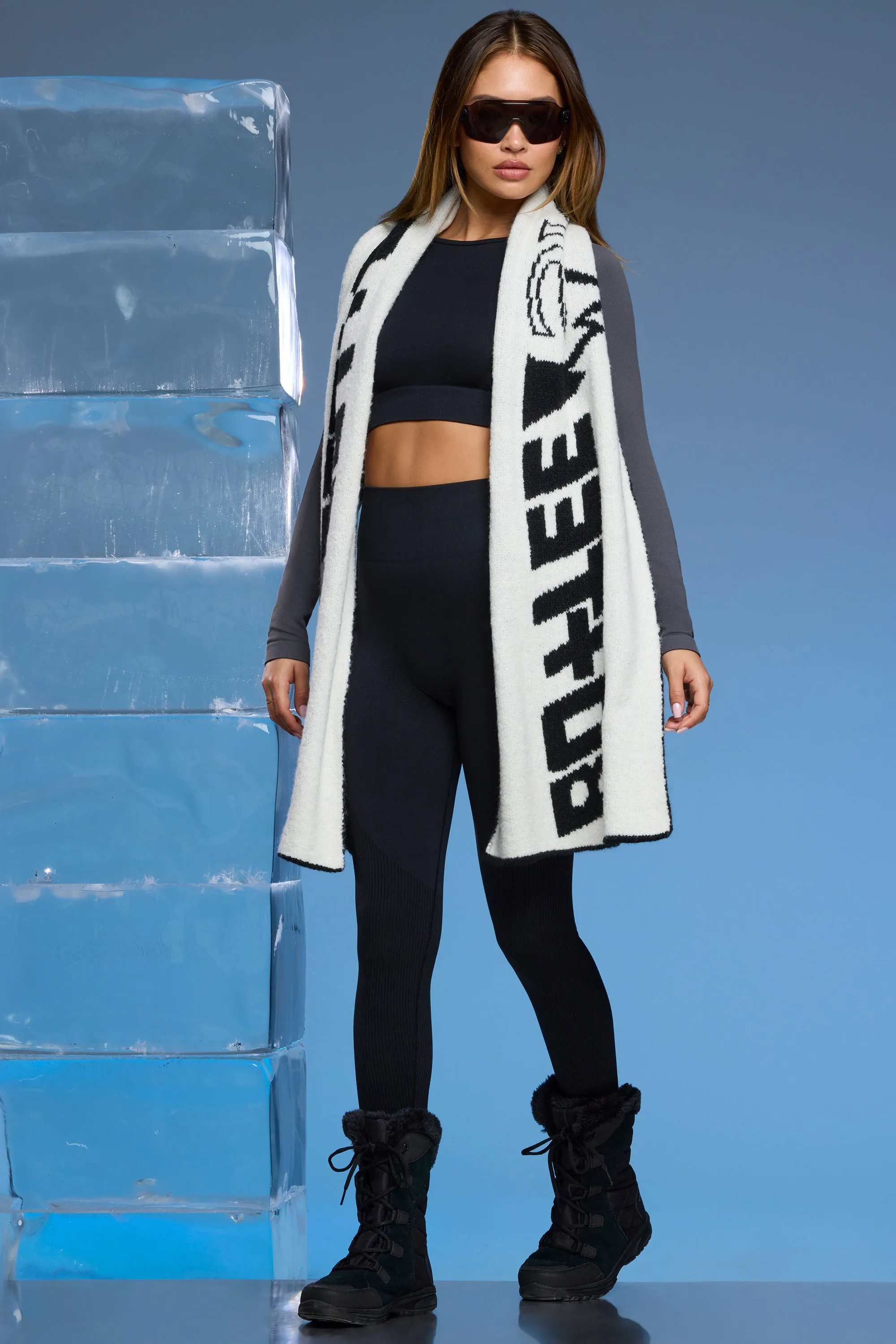 Oversized Chunky Knit Scarf in Black sold by Bo + Tee product image thumbnail 2