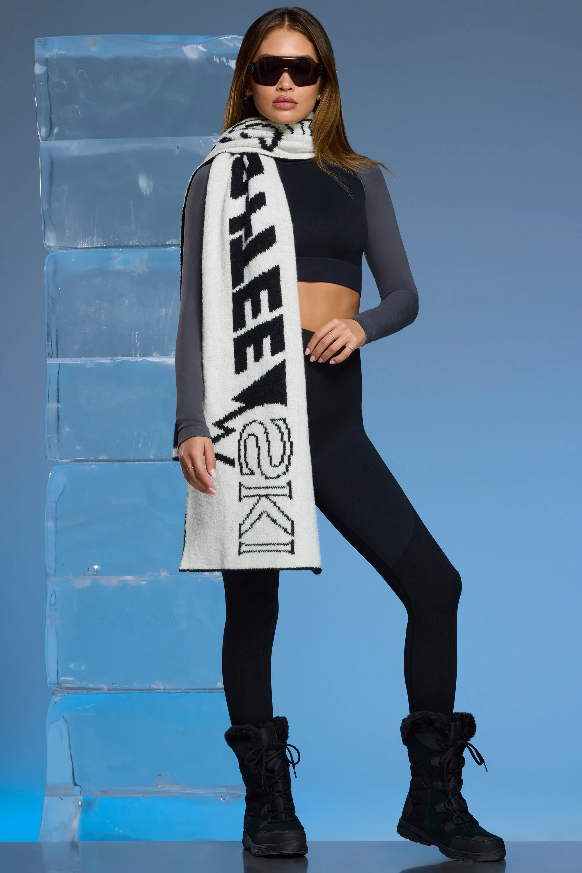 Oversized Chunky Knit Scarf in Black sold by Bo + Tee product image thumbnail 3