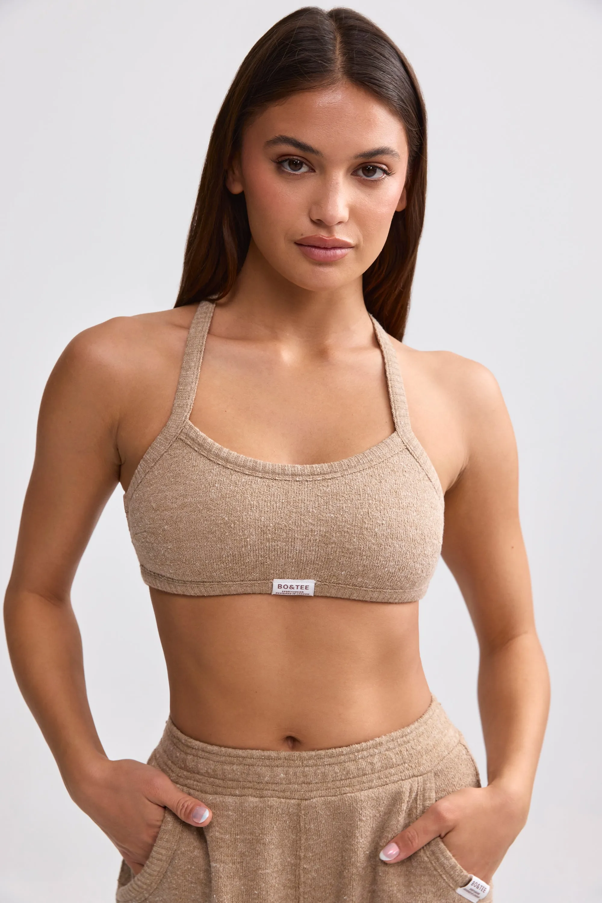 Terry Towelling Scoop-Neck Bralette in Mocha Brown sold by Bo + Tee product image thumbnail 5