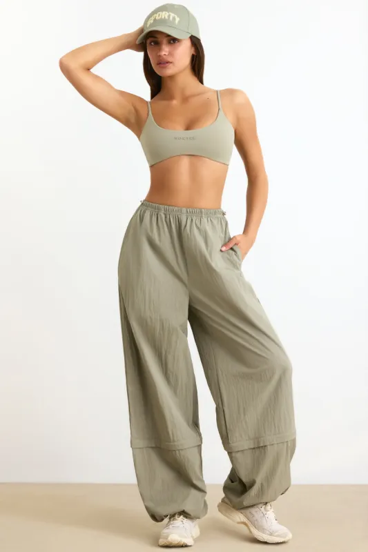 Convertible Wide Leg Track Pants in Mineral sold by Bo + Tee