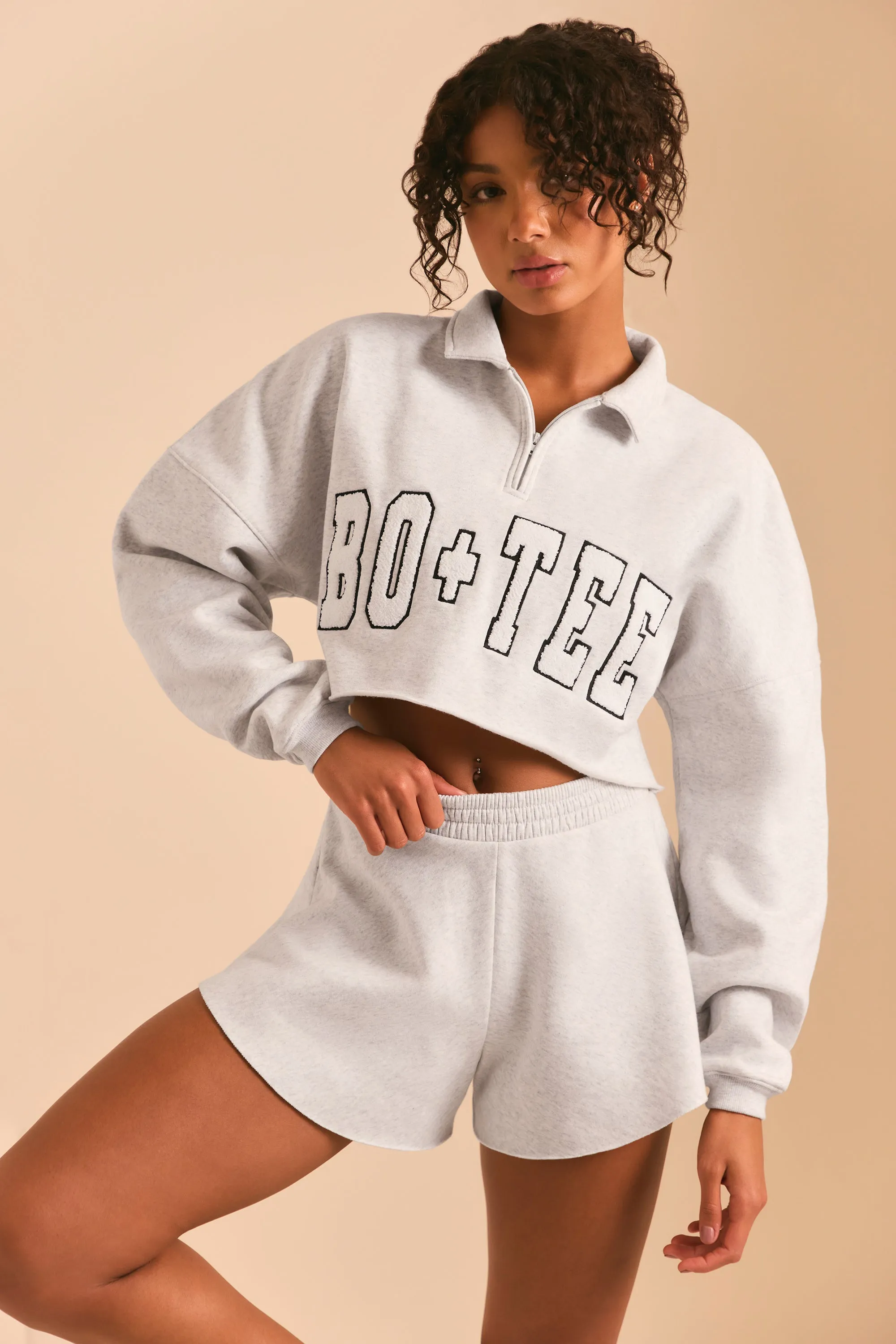Half Zip Sweater in Heather Grey sold by Bo + Tee