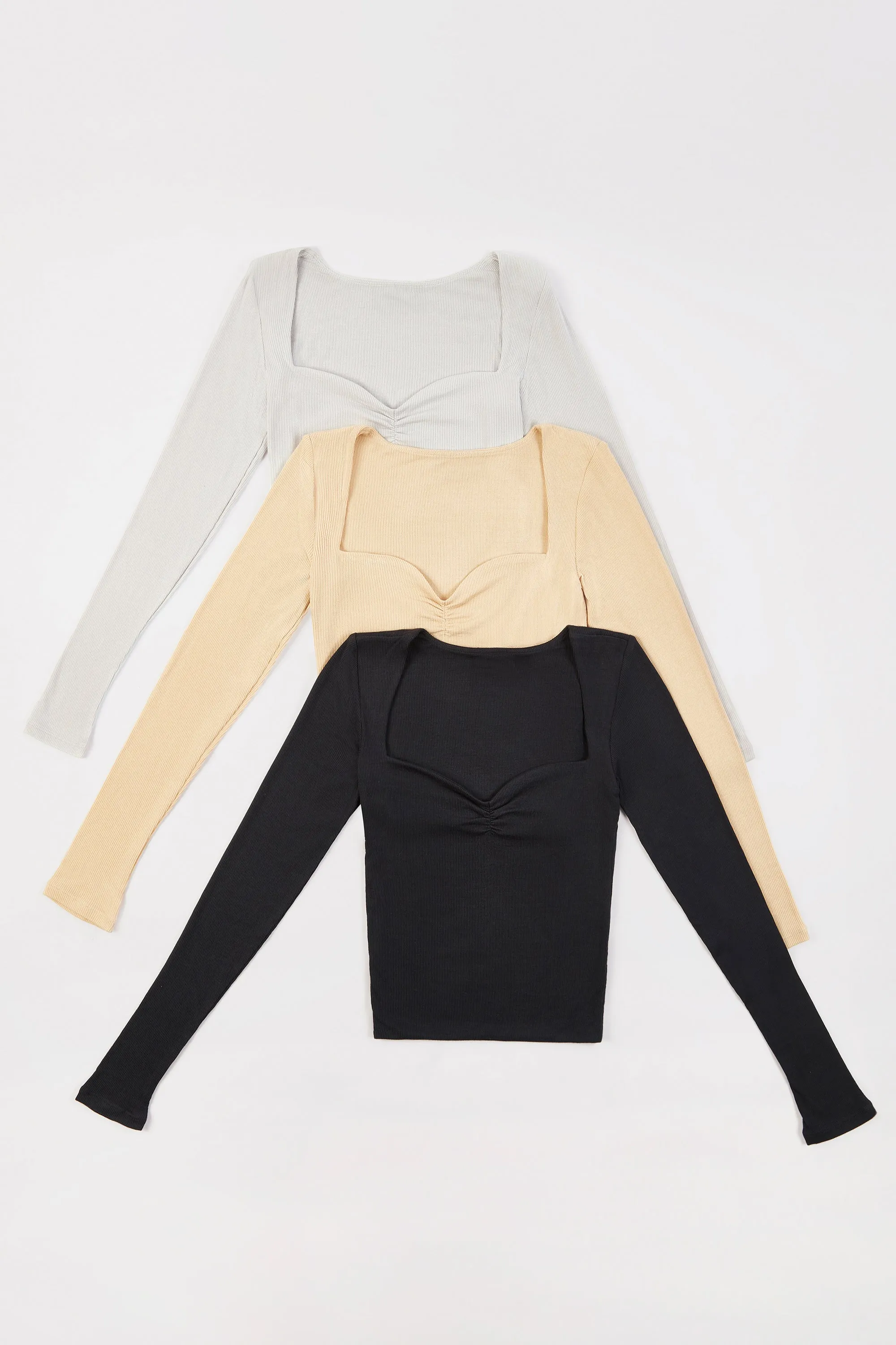 Calm - Modal Rib Long Sleeve Crop Top Bundle sold by Bo + Tee product image thumbnail 3