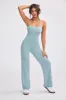 Bandeau Kick Flare Chunky Knit Jumpsuit in Dusty Teal sold by Bo + Tee