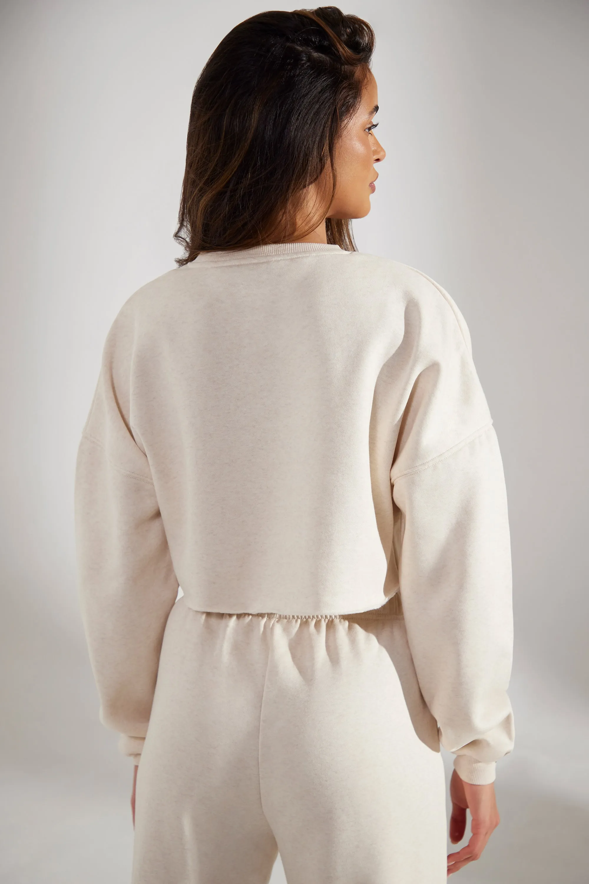 Fundamental - Cropped Oversized Sweatshirt in Heather Oat sold by Bo + Tee product image thumbnail 3