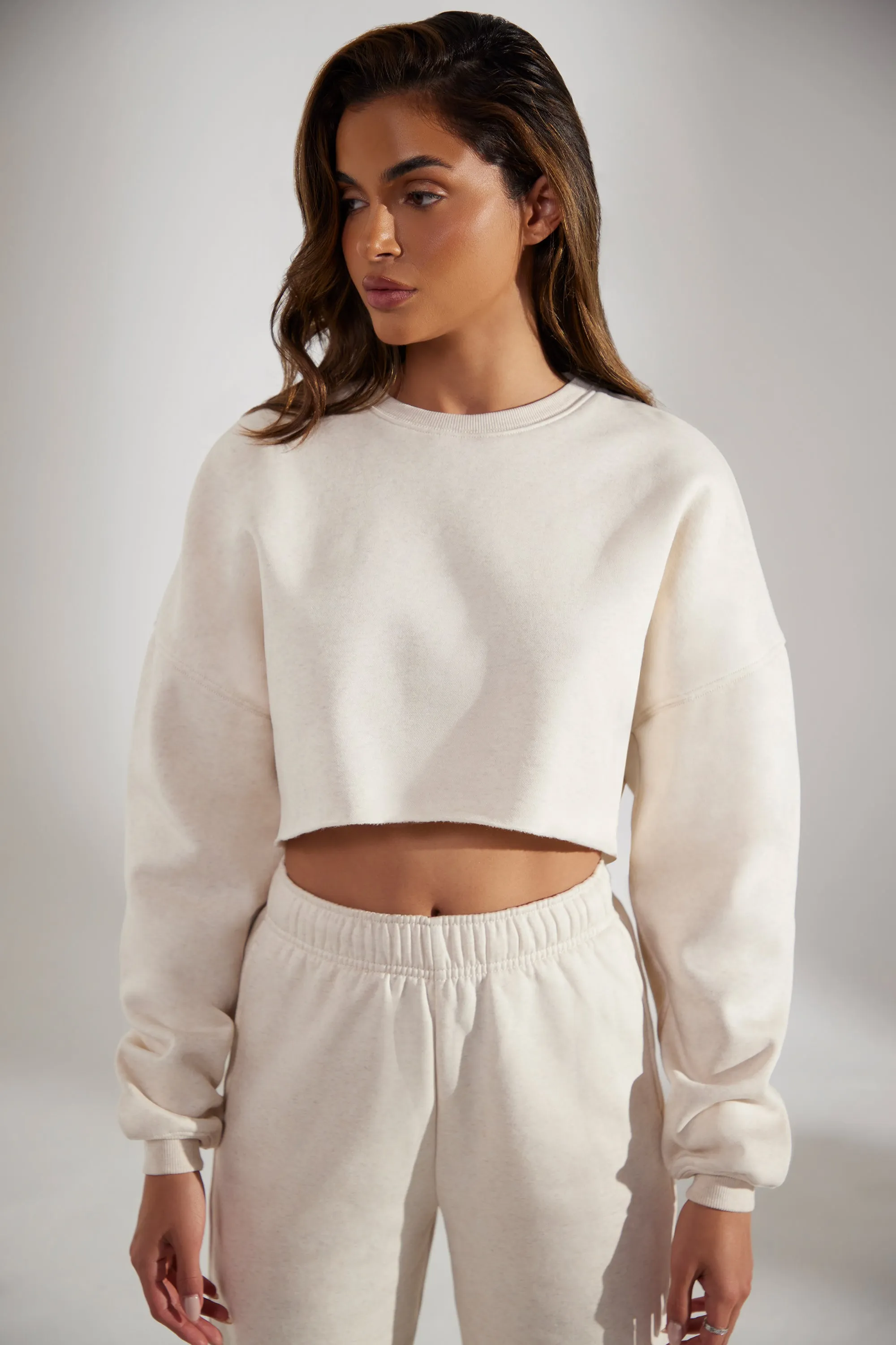 Fundamental - Cropped Oversized Sweatshirt in Heather Oat sold by Bo + Tee product image thumbnail 5