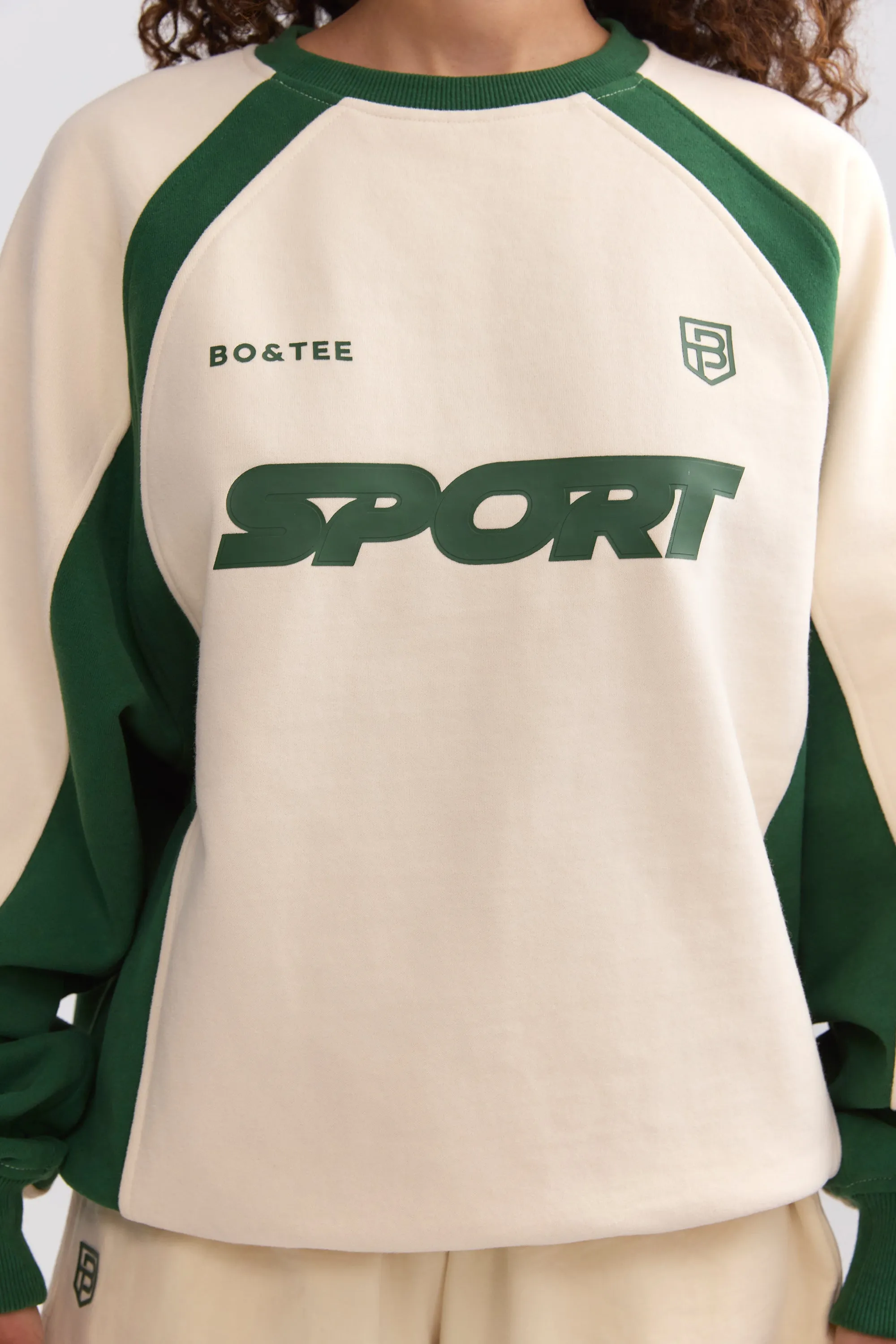 Soft Cotton Fleece Colourblock Oversized Sweatshirt in Marble sold by Bo + Tee product image thumbnail 4