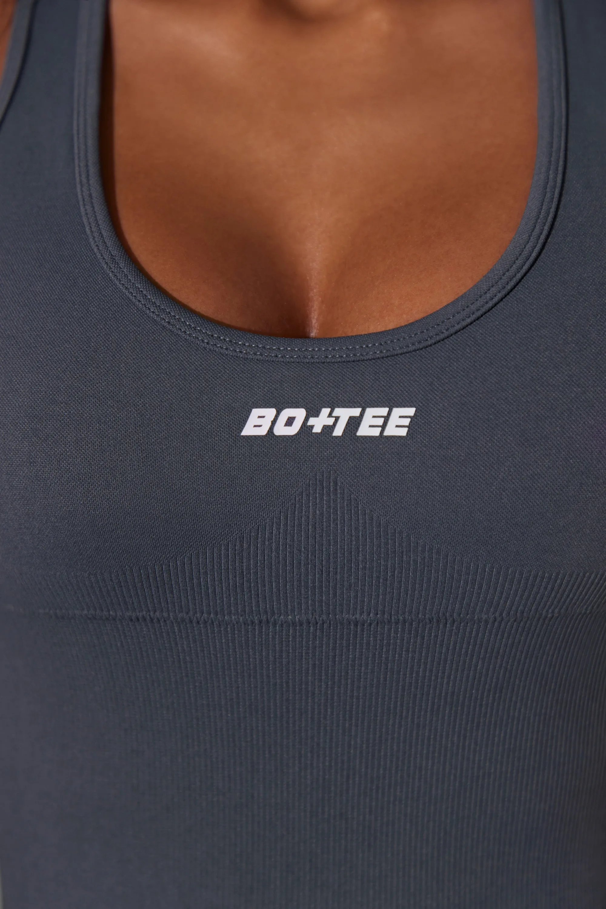 Committed - Petite Plunge Neck Cut Out Back Jumpsuit in Grey sold by Bo + Tee product image thumbnail 4