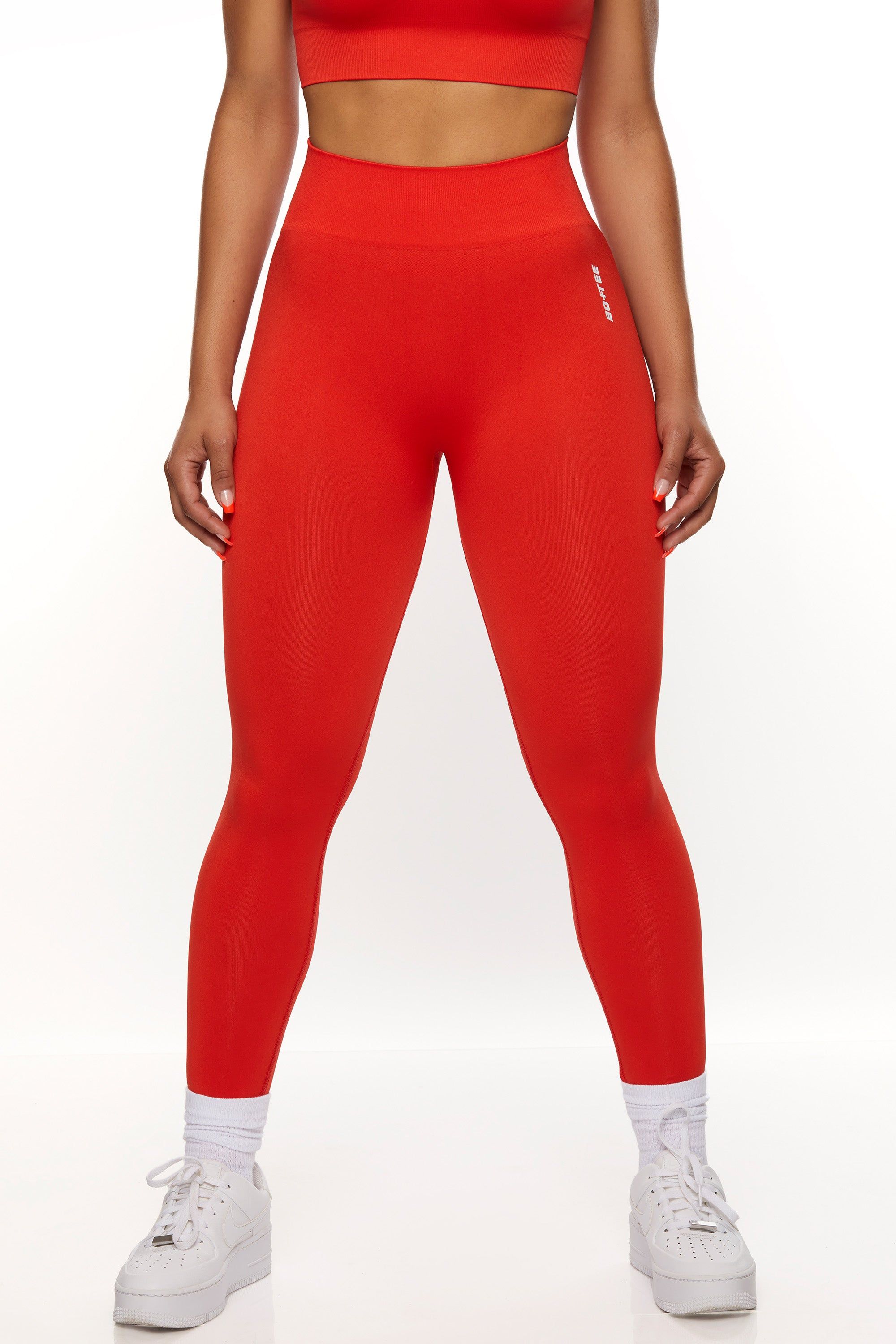 Motivation - High Waist Seamless Leggings in Red sold by Bo + Tee product image thumbnail 7