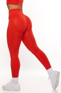 Motivation - High Waist Seamless Leggings in Red sold by Bo + Tee