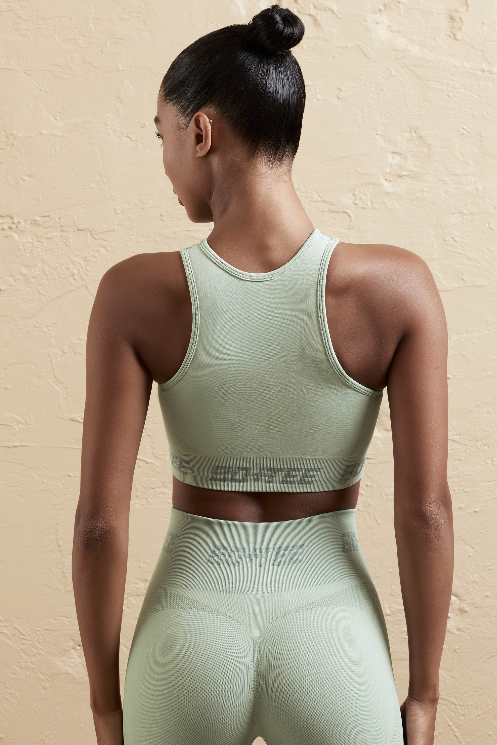 Knockout - Seamless Racerback Crop Top in Sage sold by Bo + Tee product image thumbnail 3