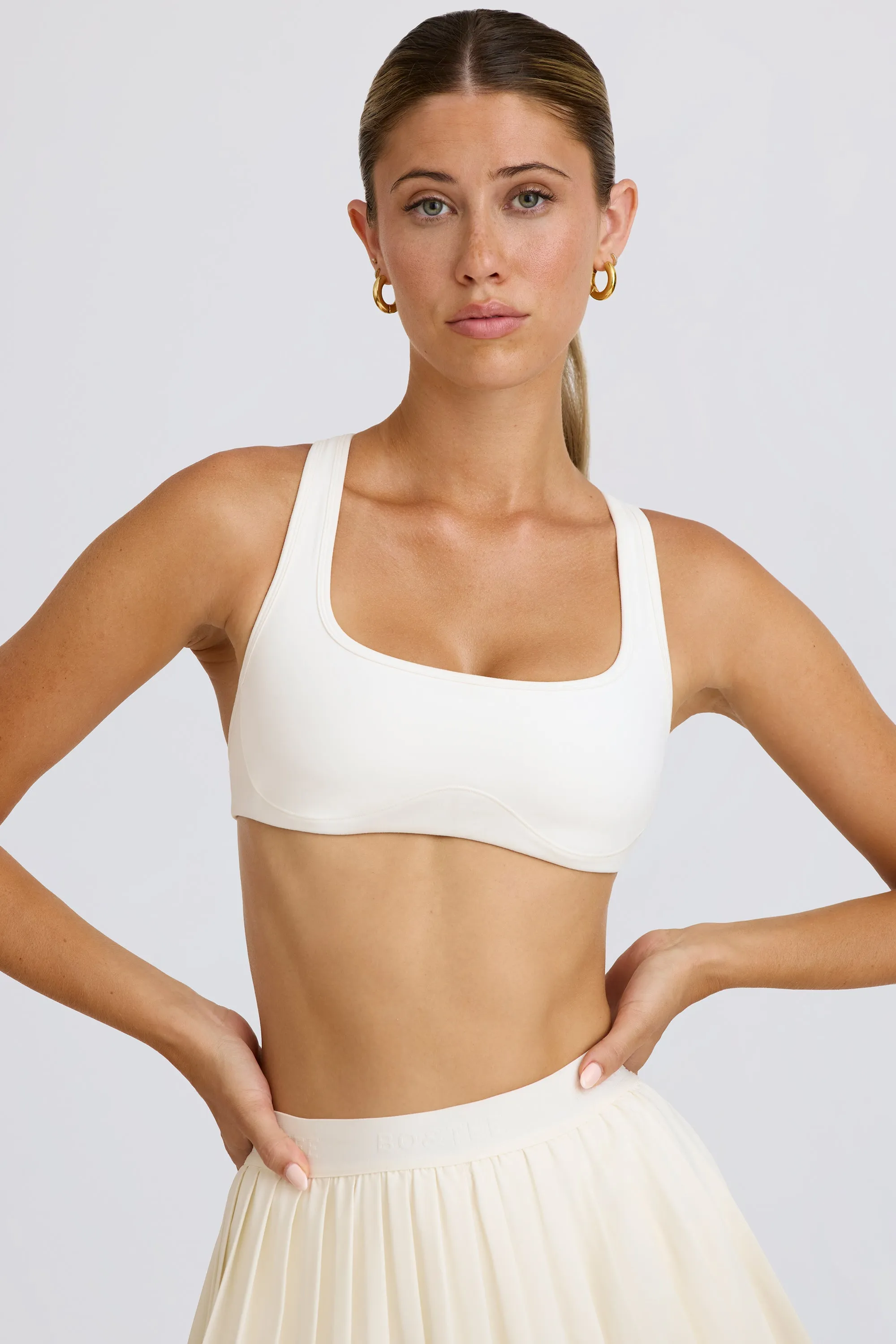 Soft Active Sports Bra in White sold by Bo + Tee product image thumbnail 4