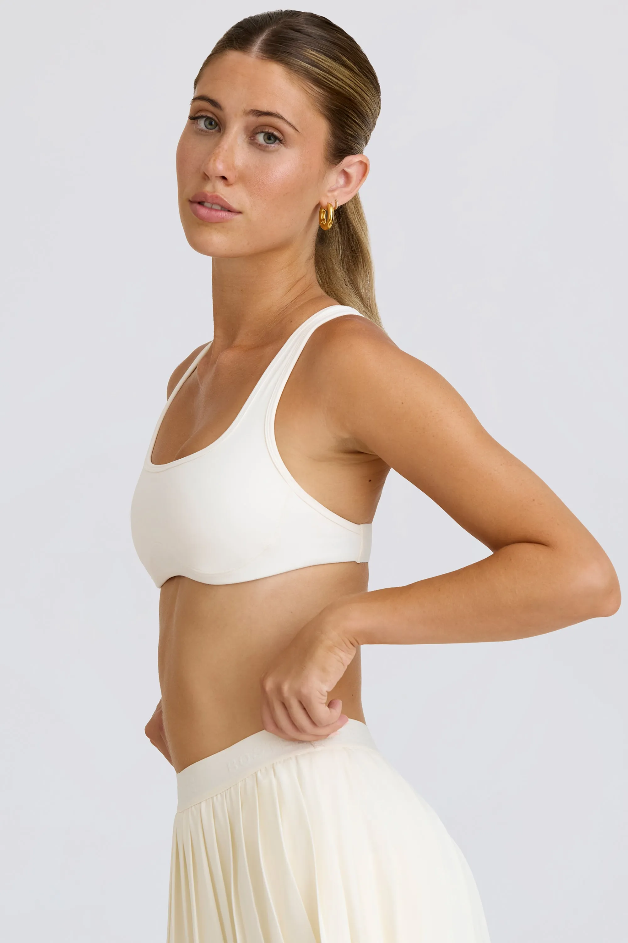 Soft Active Sports Bra in White sold by Bo + Tee product image thumbnail 2