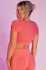 Mindset - Seamless Scoop Neck Crop Top in Coral sold by Bo + Tee