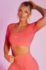 Mindset - Seamless Scoop Neck Crop Top in Coral sold by Bo + Tee
