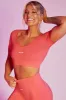 Mindset - Seamless Scoop Neck Crop Top in Coral sold by Bo + Tee