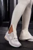 All Fired Up - High Waist Split Flare Ribbed Leggings in Ivory sold by Bo + Tee