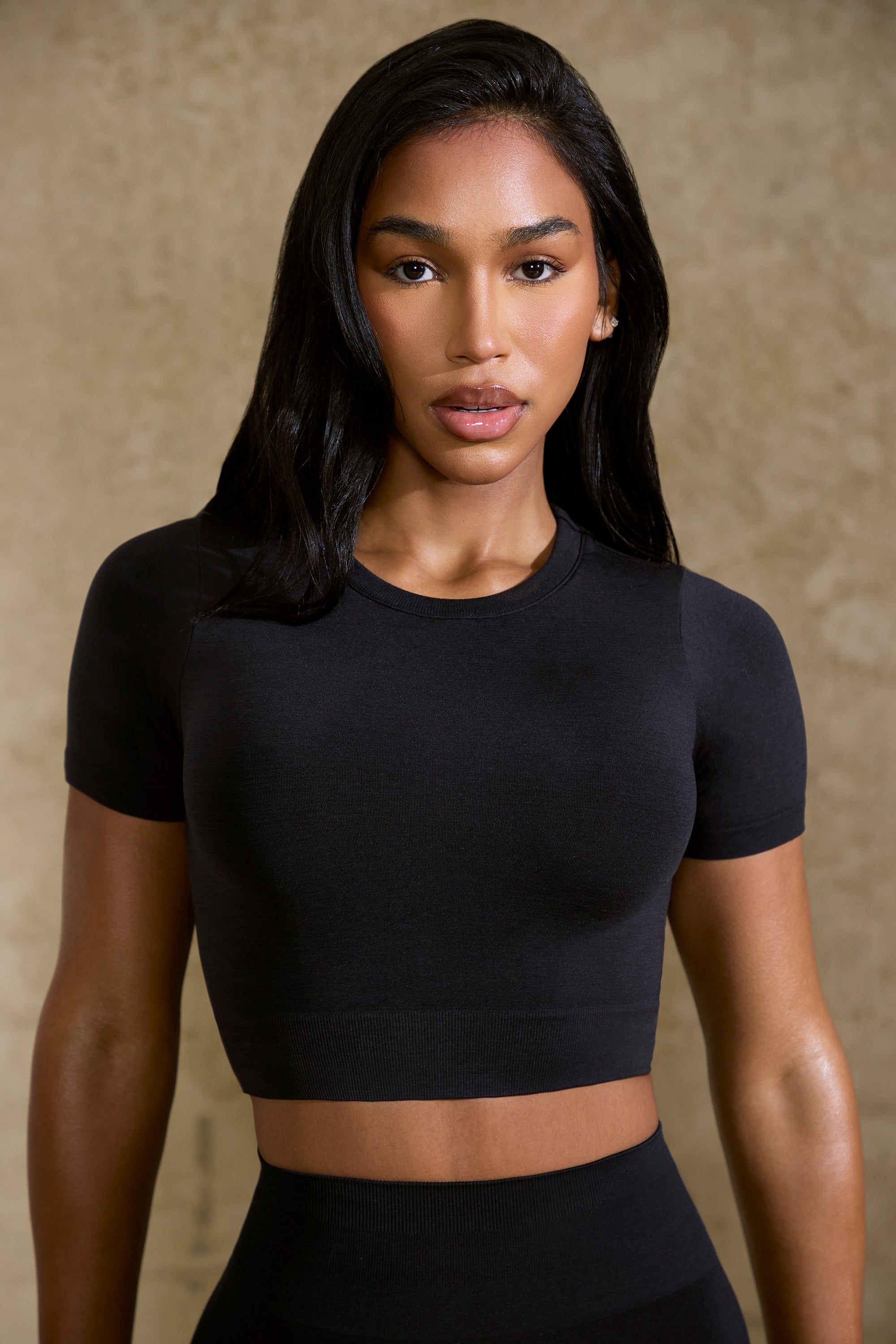 Define Luxe Baby Tee Crop Top in Black sold by Bo + Tee