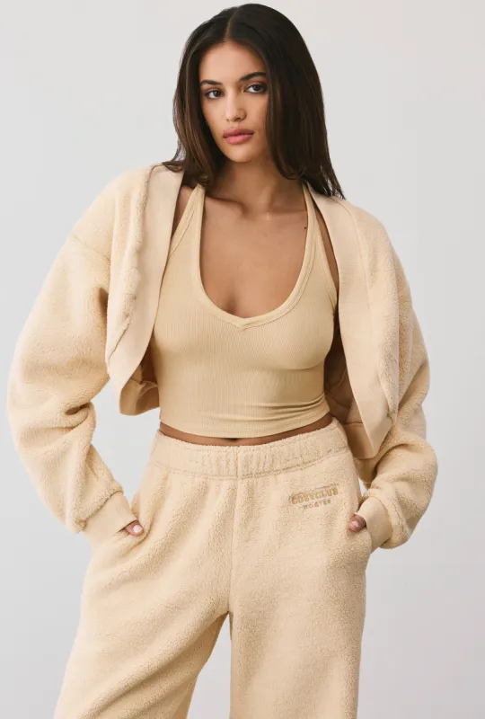 Mellow - Fleece Cropped Shrug in Cashmere sold by Bo + Tee