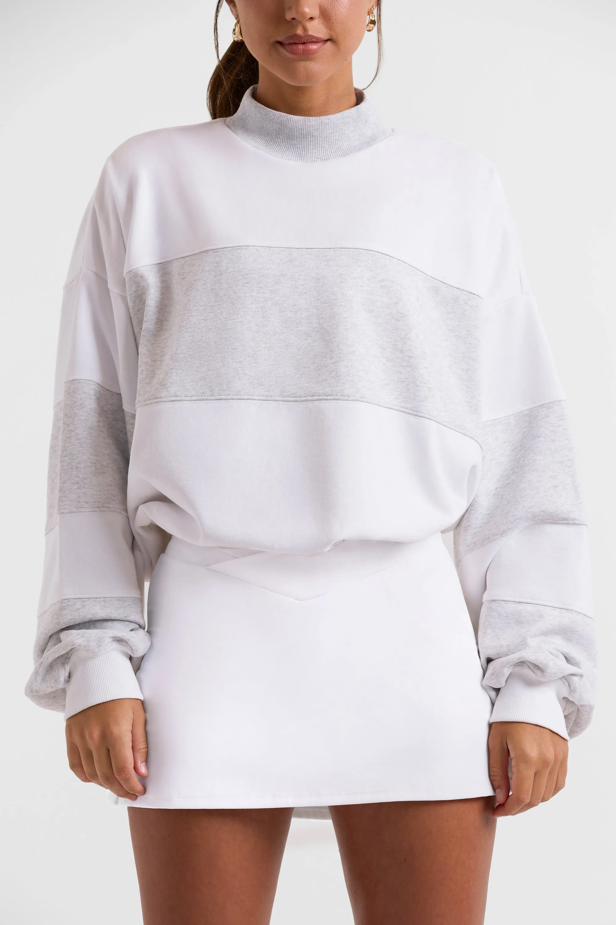 Game - Oversized High Neck Sweatshirt in Soft Grey sold by Bo + Tee product image thumbnail 4