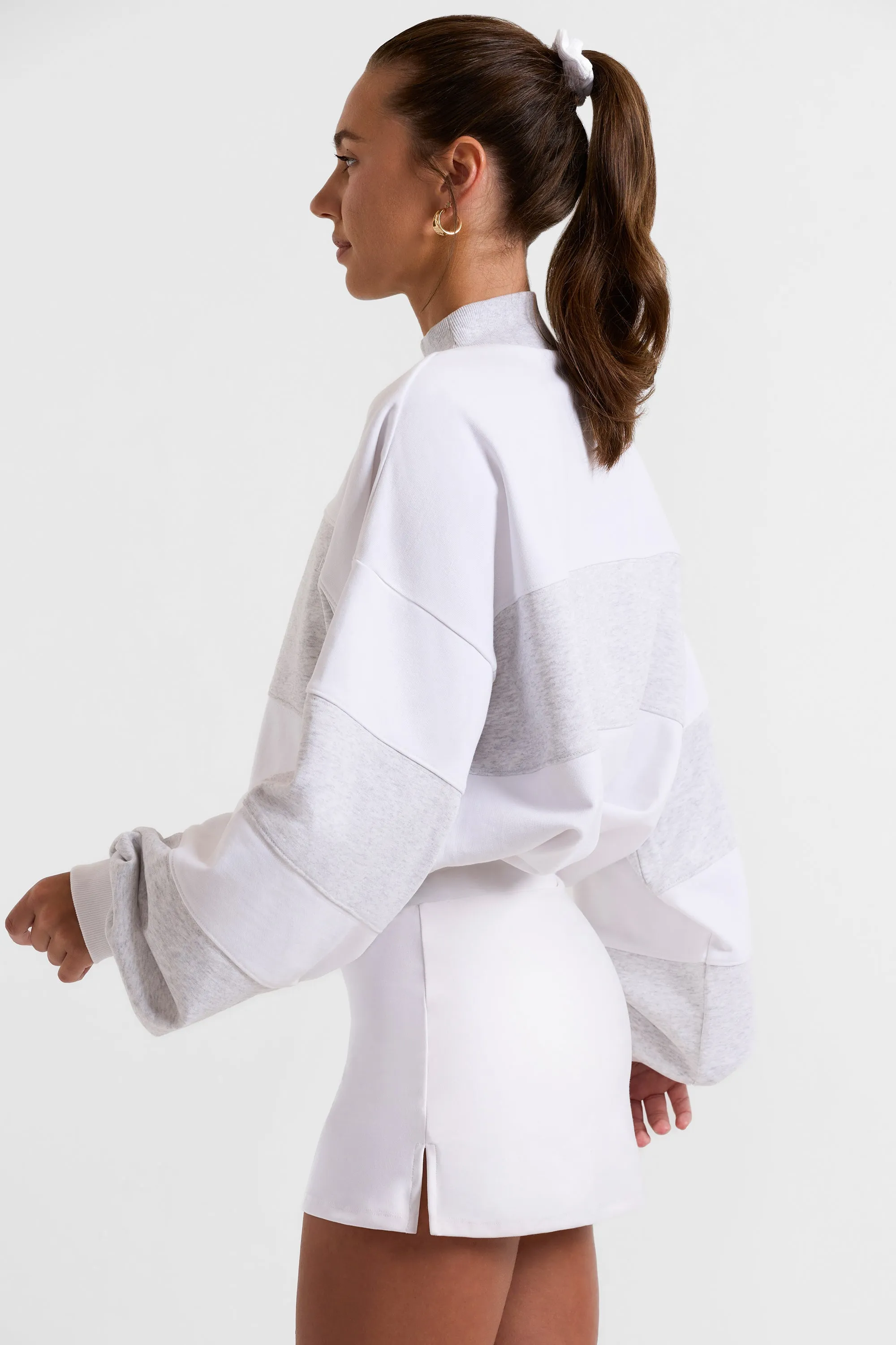 Game - Oversized High Neck Sweatshirt in Soft Grey sold by Bo + Tee product image thumbnail 2