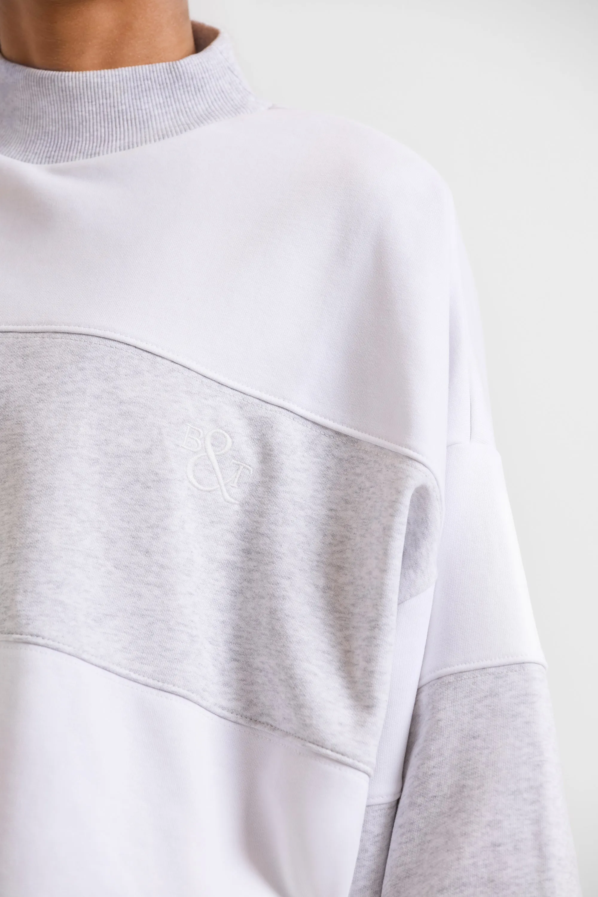 Game - Oversized High Neck Sweatshirt in Soft Grey sold by Bo + Tee product image thumbnail 5