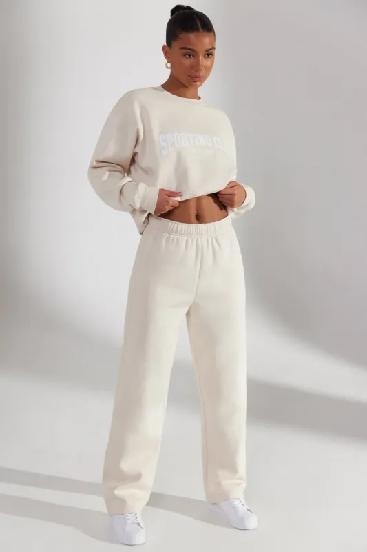 Principal - Petite Wide Leg Joggers in Heather Oat sold by Bo + Tee