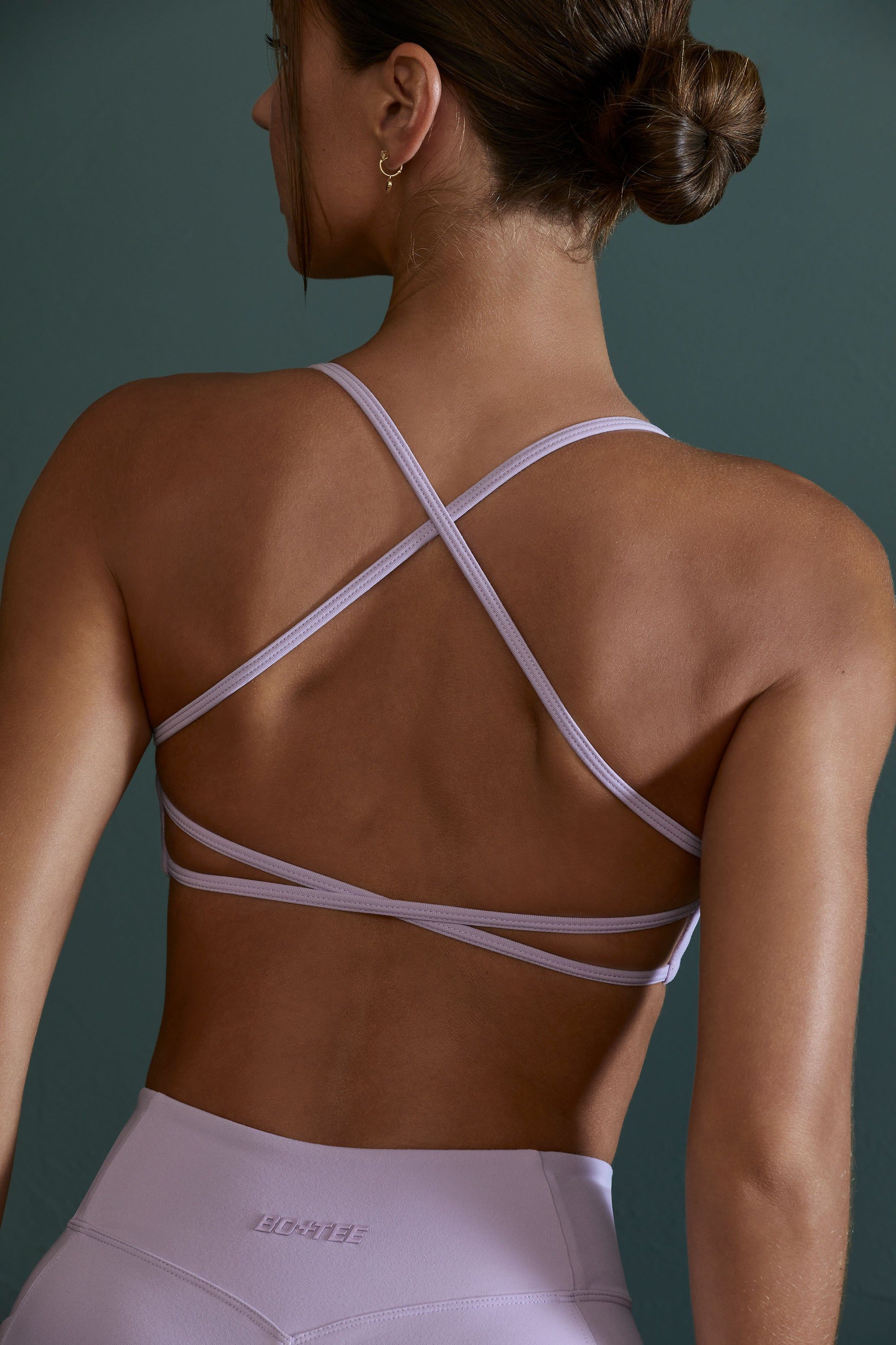 Growth - Scoop Neck Open Back Sports Bra in Lilac sold by Bo + Tee product image thumbnail 3