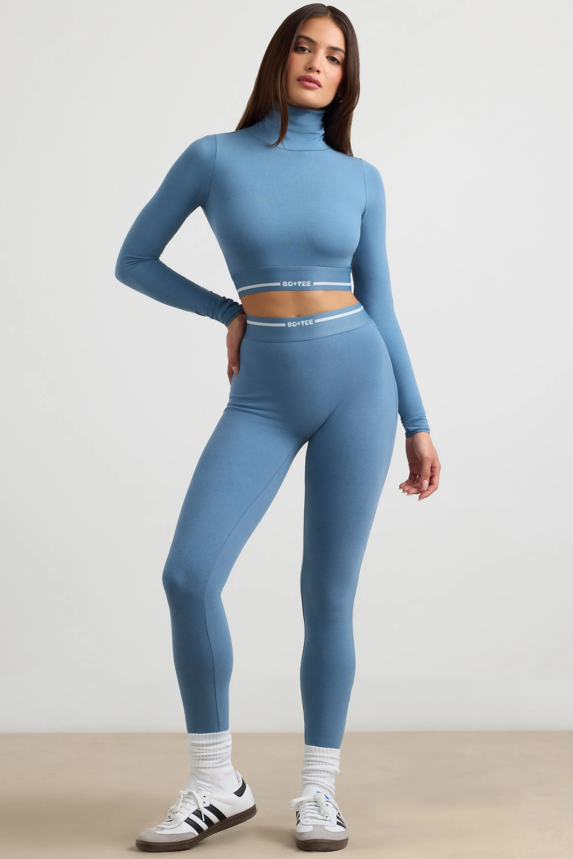 Necessity - High-Waist Leggings in Steel Blue sold by Bo + Tee product image thumbnail 5