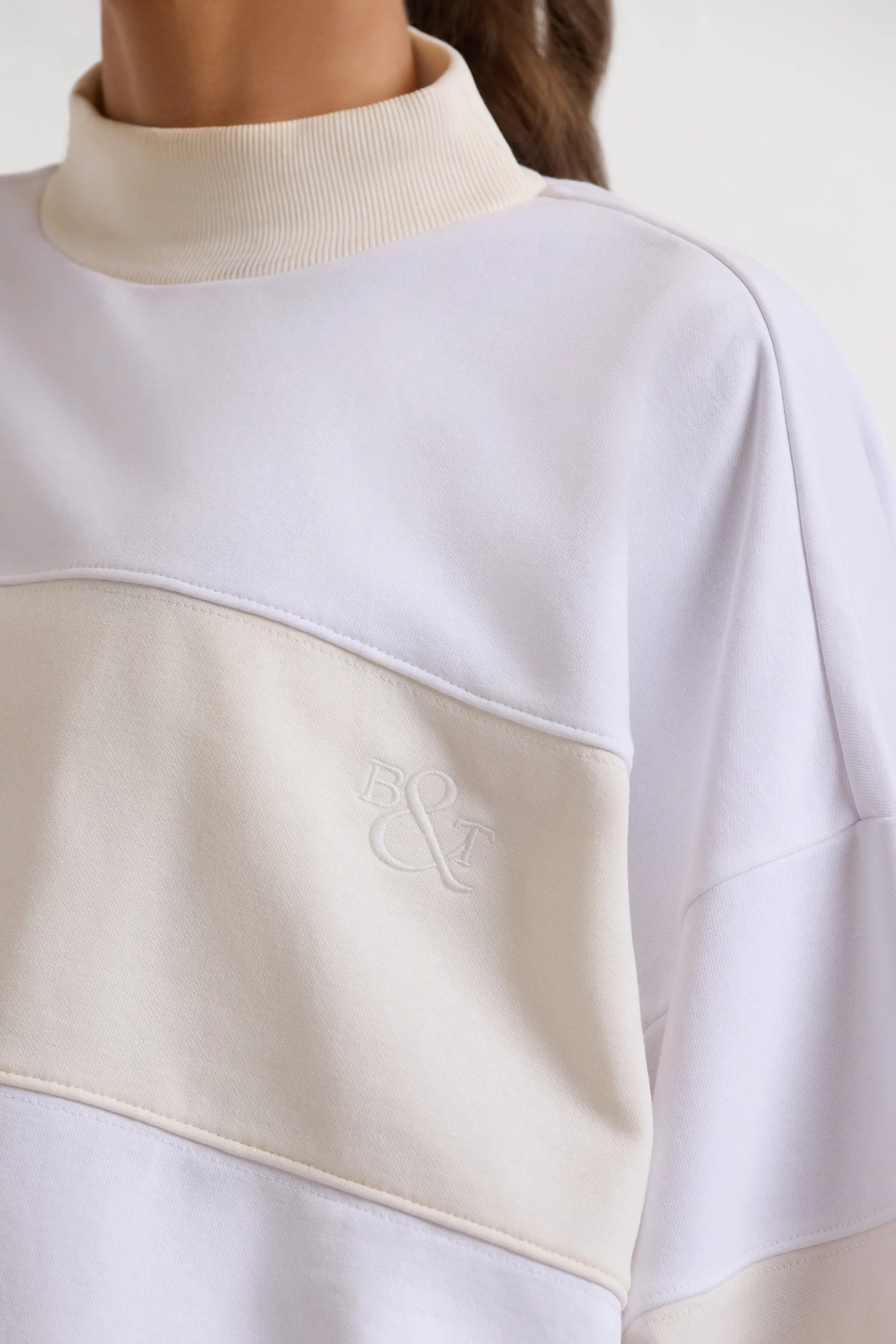 Game - Oversized High Neck Sweatshirt in Bone sold by Bo + Tee product image thumbnail 5