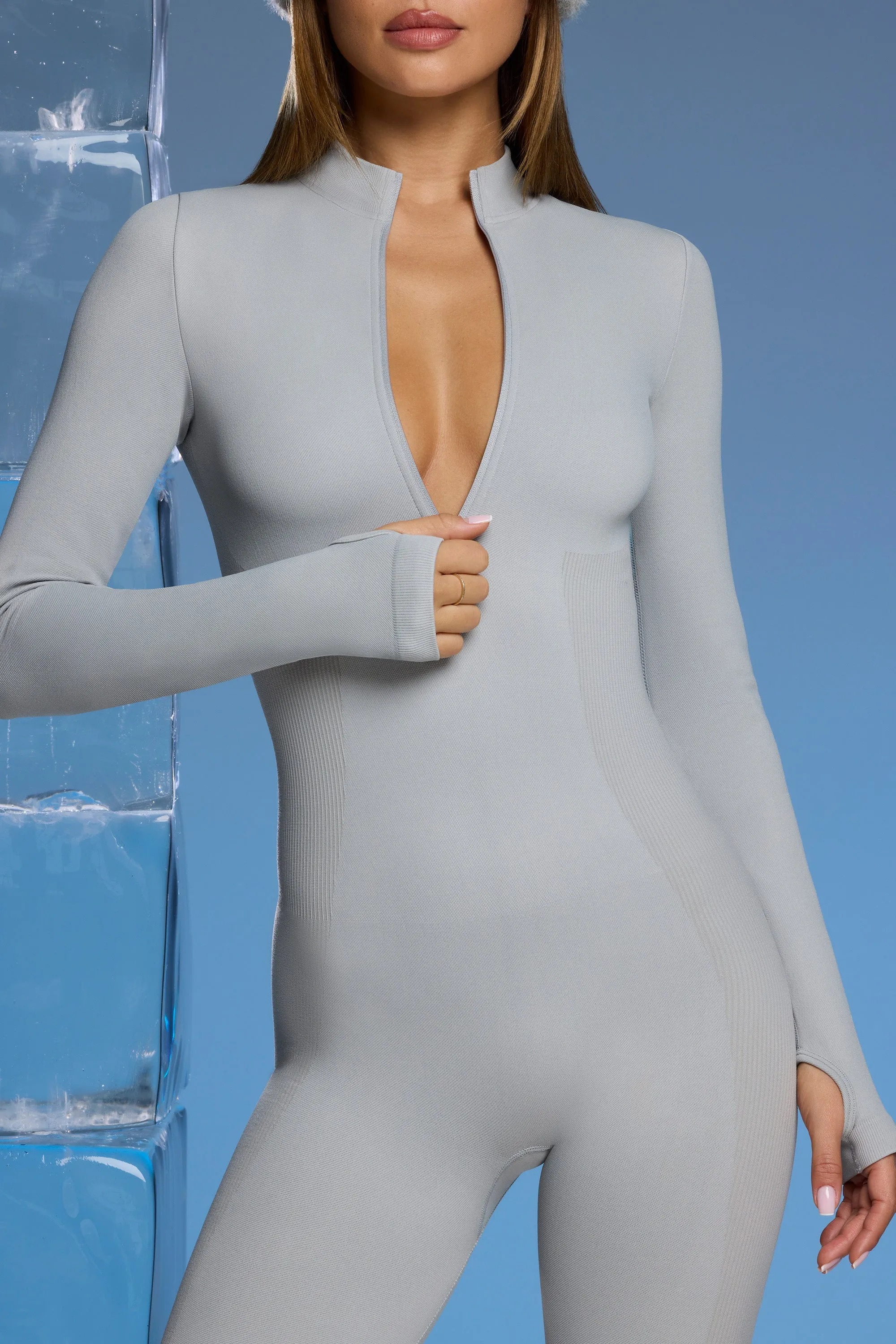 Super Sculpt Base Layer Jumpsuit in Light Grey sold by Bo + Tee product image thumbnail 4