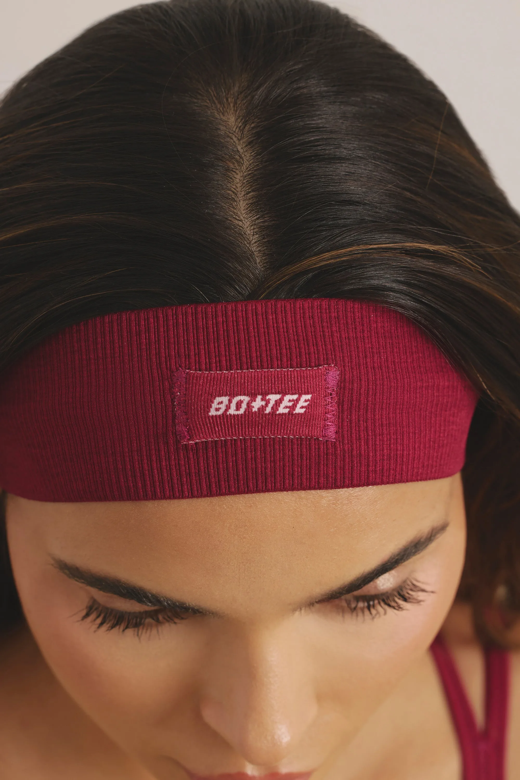 Sleek - Seamless Rib Define Luxe Headband in Raspberry sold by Bo + Tee product image thumbnail 4