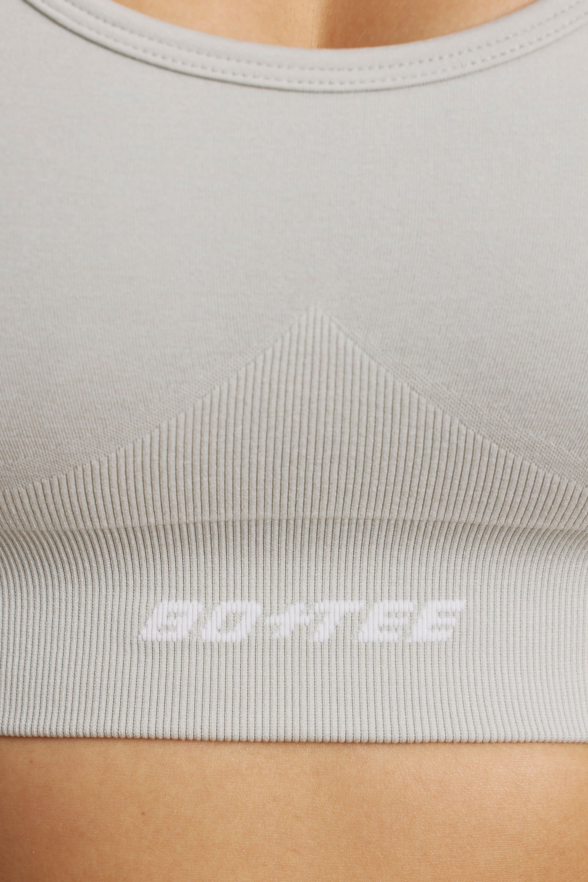 Focused - Halter Neck Define Luxe Sports Bra in Light Grey sold by Bo + Tee product image thumbnail 4