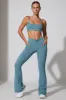 Realign - Petite Twist Waist Flare Leggings in Slate Blue sold by Bo + Tee