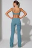 Realign - Petite Twist Waist Flare Leggings in Slate Blue sold by Bo + Tee