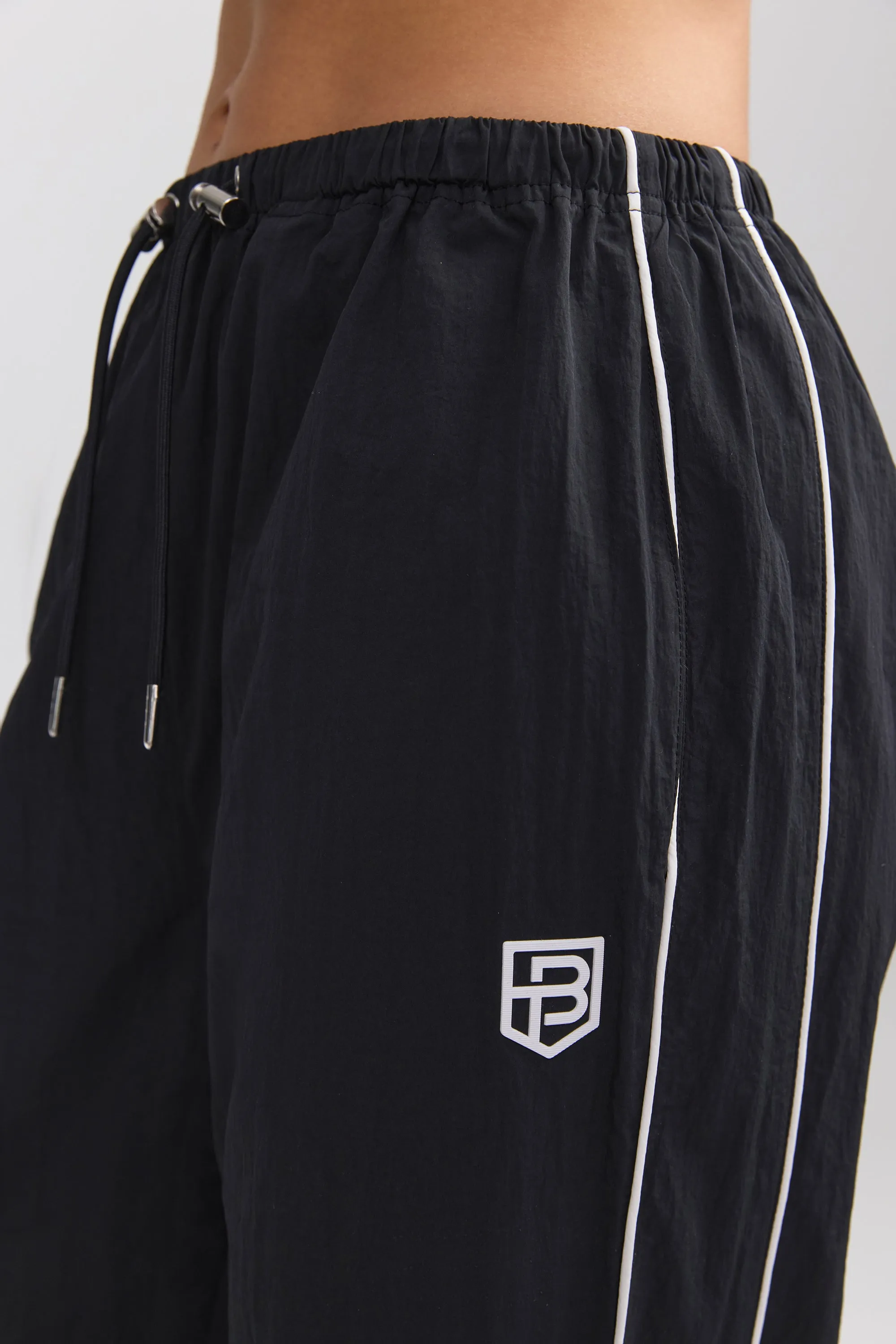 Water-Repellent Crinkled Wide-Leg Trousers in Black sold by Bo + Tee product image thumbnail 4