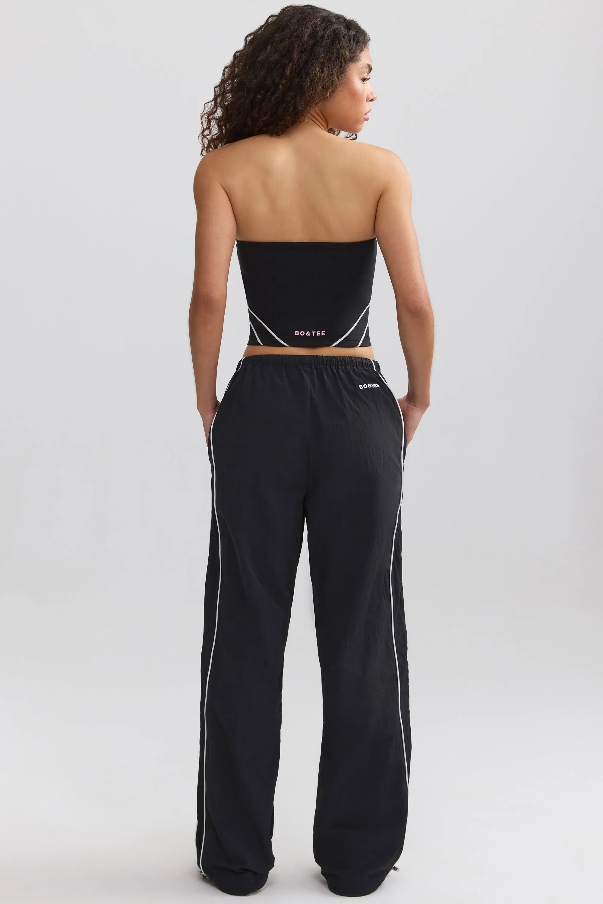 Water-Repellent Crinkled Wide-Leg Trousers in Black sold by Bo + Tee product image thumbnail 3