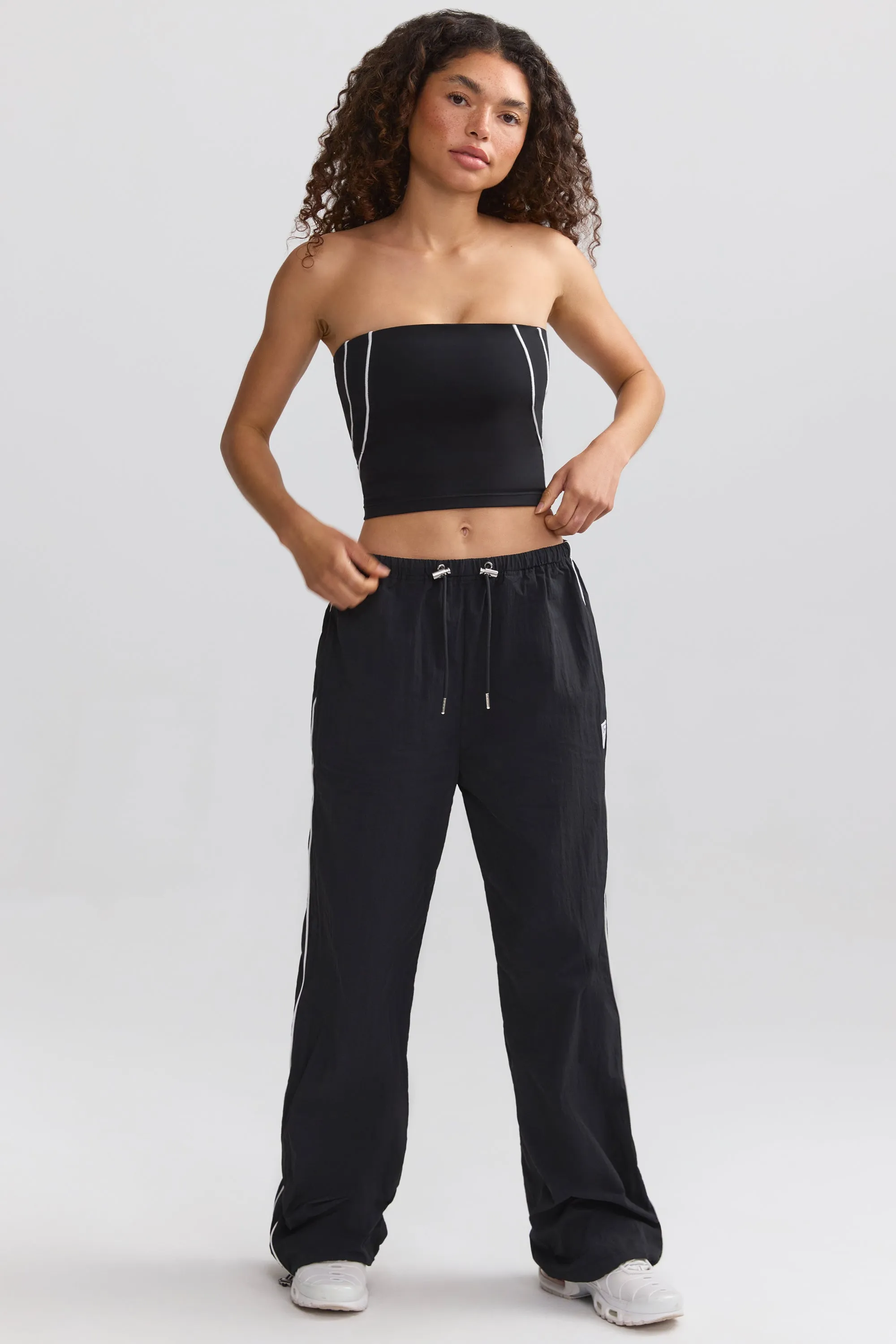 Water-Repellent Crinkled Wide-Leg Trousers in Black sold by Bo + Tee product image thumbnail 5