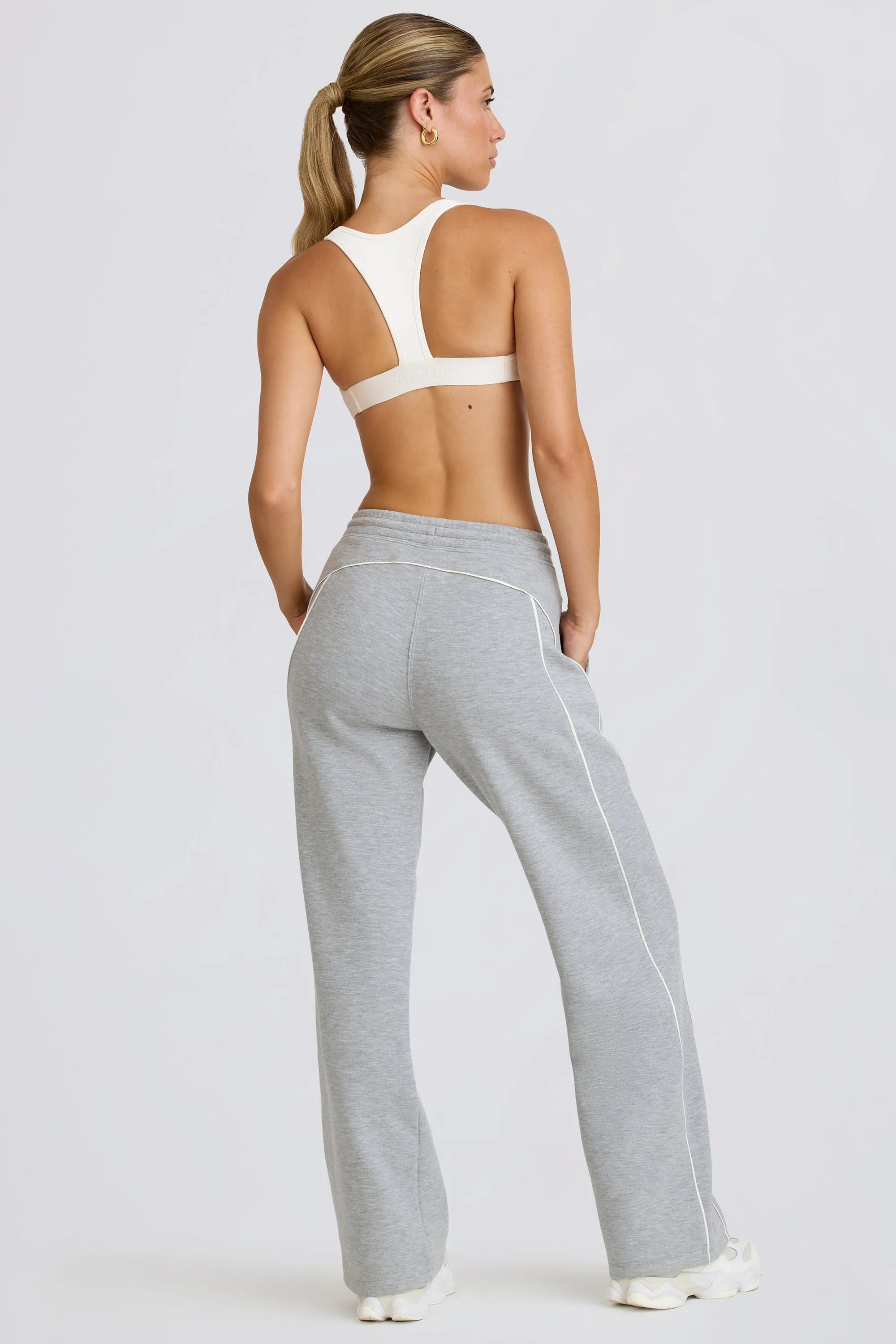 Petite Mid-Rise Straight-Leg Joggers in Grey Marl sold by Bo + Tee product image thumbnail 3