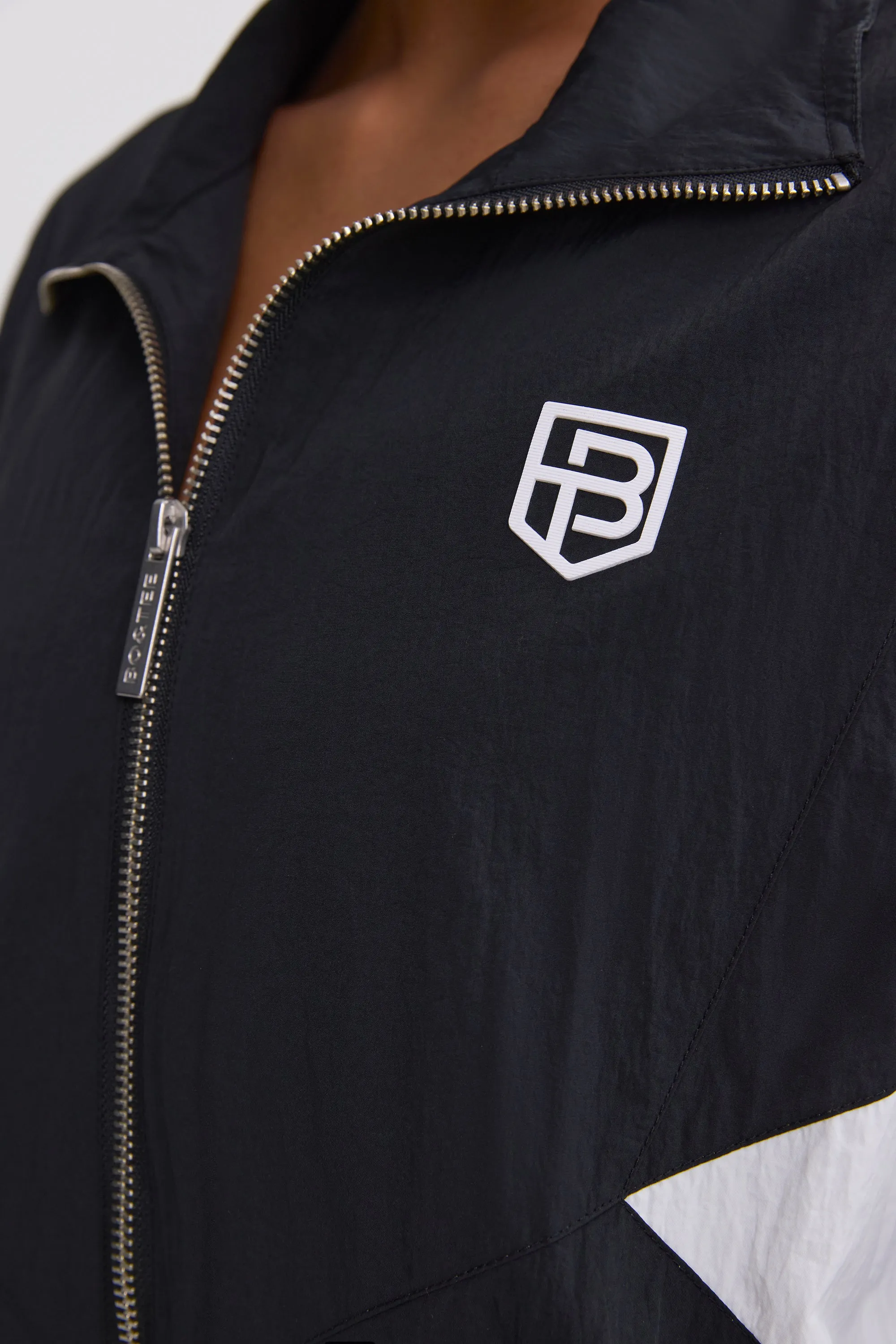 Oversized Colourblock Track Jacket in Black sold by Bo + Tee product image thumbnail 4