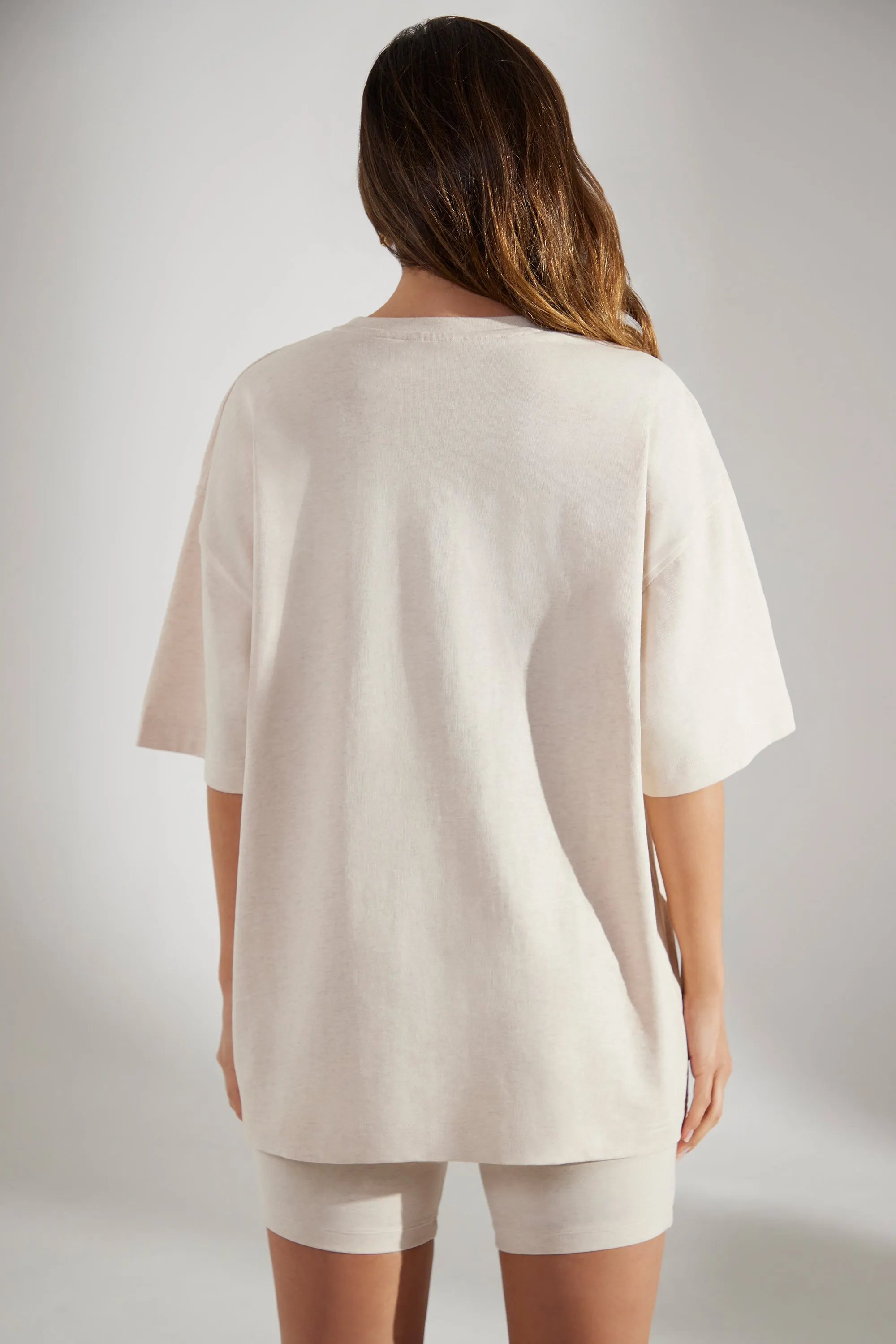 Society - Oversized Short Sleeve T-shirt in Heather Oat sold by Bo + Tee product image thumbnail 3