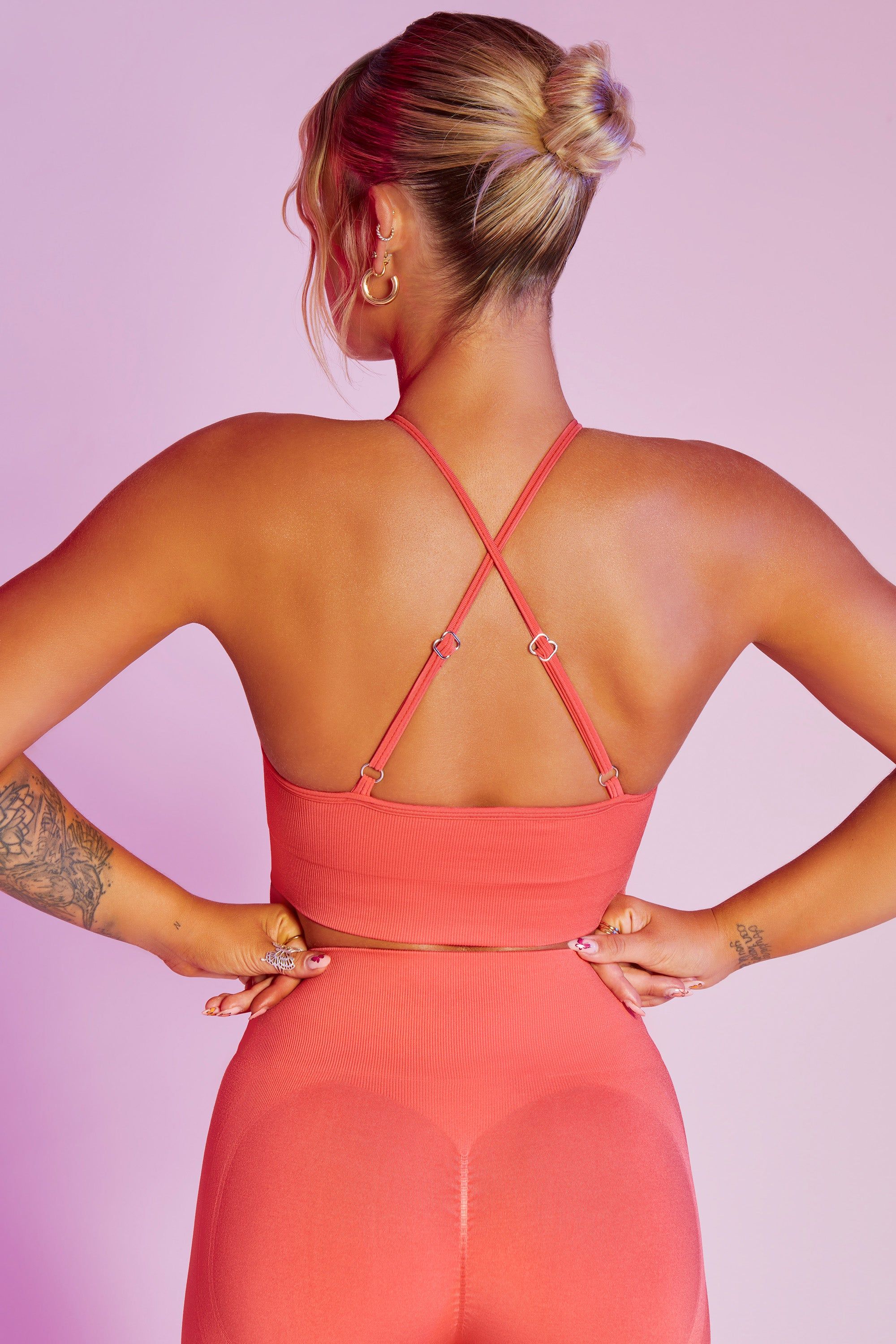 Incline - Seamless High Neck Crop Top in Coral sold by Bo + Tee product image thumbnail 3