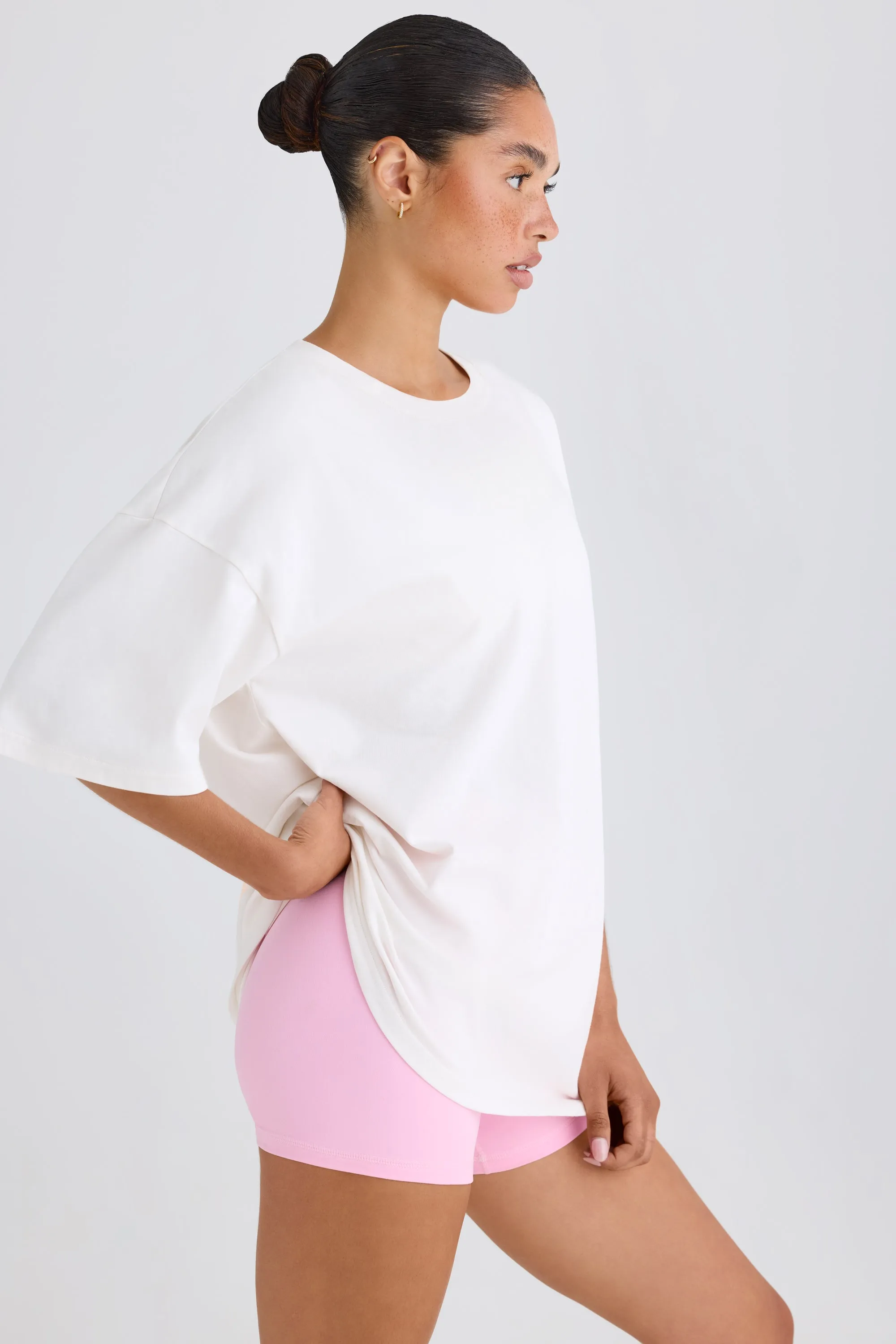 Soft Cotton Jersey Oversized T-Shirt in White sold by Bo + Tee product image thumbnail 2