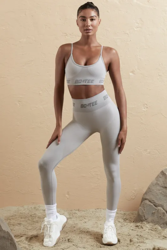 Stronger - Seamless High Waist Leggings in Silver sold by Bo + Tee
