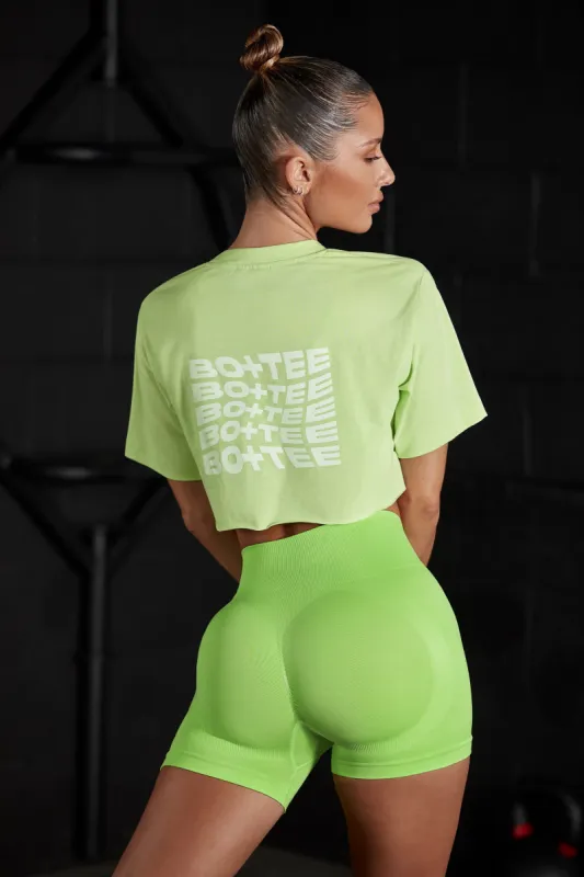 Progression - Raw Hem Cropped T-Shirt in Green made by Bo + Tee