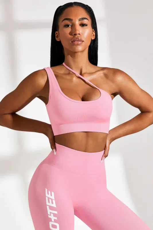 Evolve - Asymmetric Seamless Crop Top in Pink sold by Bo + Tee