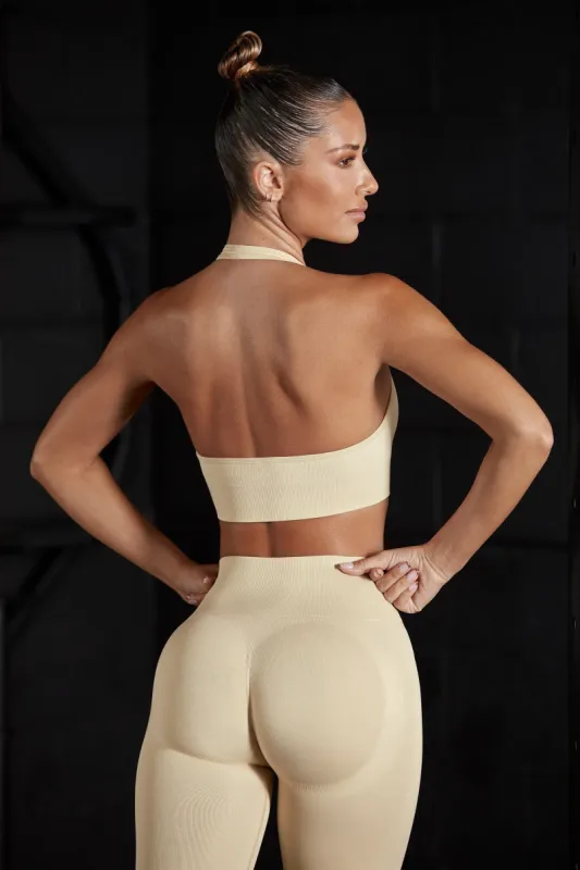Focused - Halter Sports Bra In Beige sold by Bo + Tee