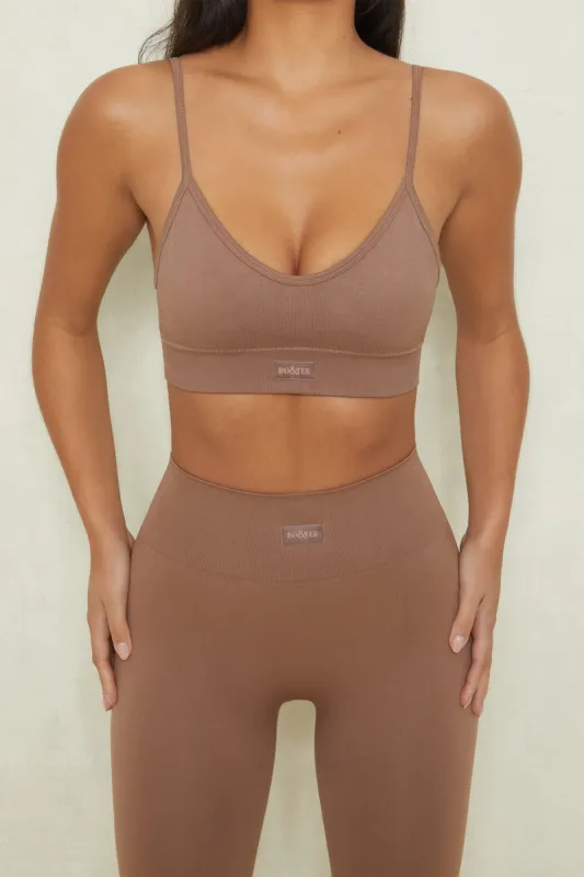 Stretch - Sports Bra in Brown sold by Bo + Tee