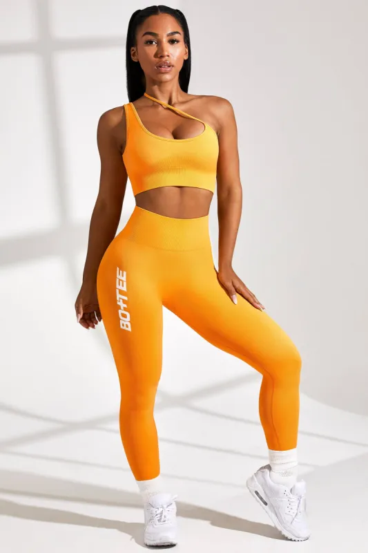 Energy - Petite Full Length Seamless Leggings in Orange sold by Bo + Tee
