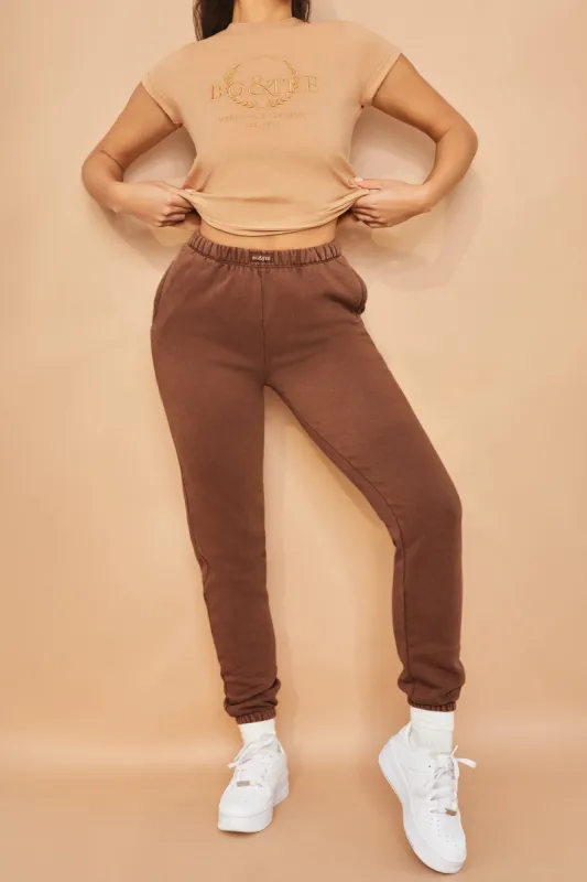 Home Run Petite - Joggers in Brown sold by Bo + Tee