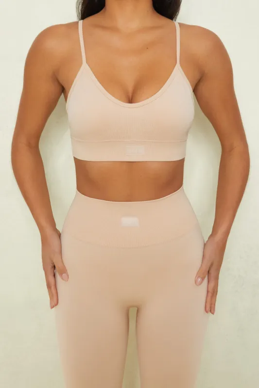 Stretch - Sports Bra in Beige sold by Bo + Tee